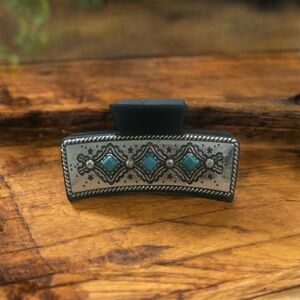 Silver and Turquoise Hair Clip